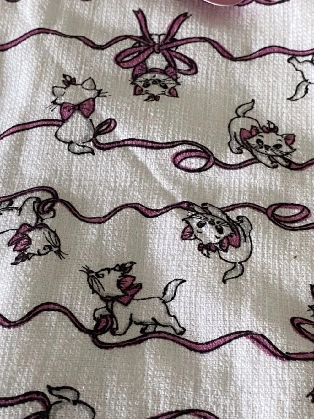 2 Pk Disney The Aristocats Marie Pink Ribbons Bows Kitchen‎ Towels 16” X 26” NEW